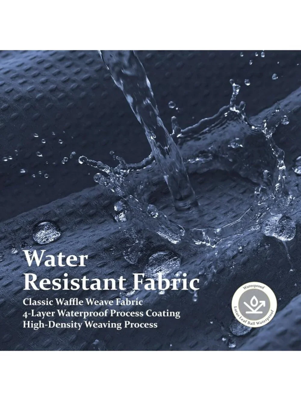 Navy Blue Waffle Shower Curtain 72